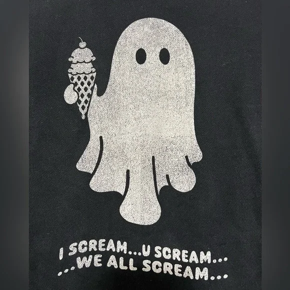 Aerie NWT Halloween Ghost “I Scream, U Scream” Sweatshirt XS Oversized - Picture 6 of 6